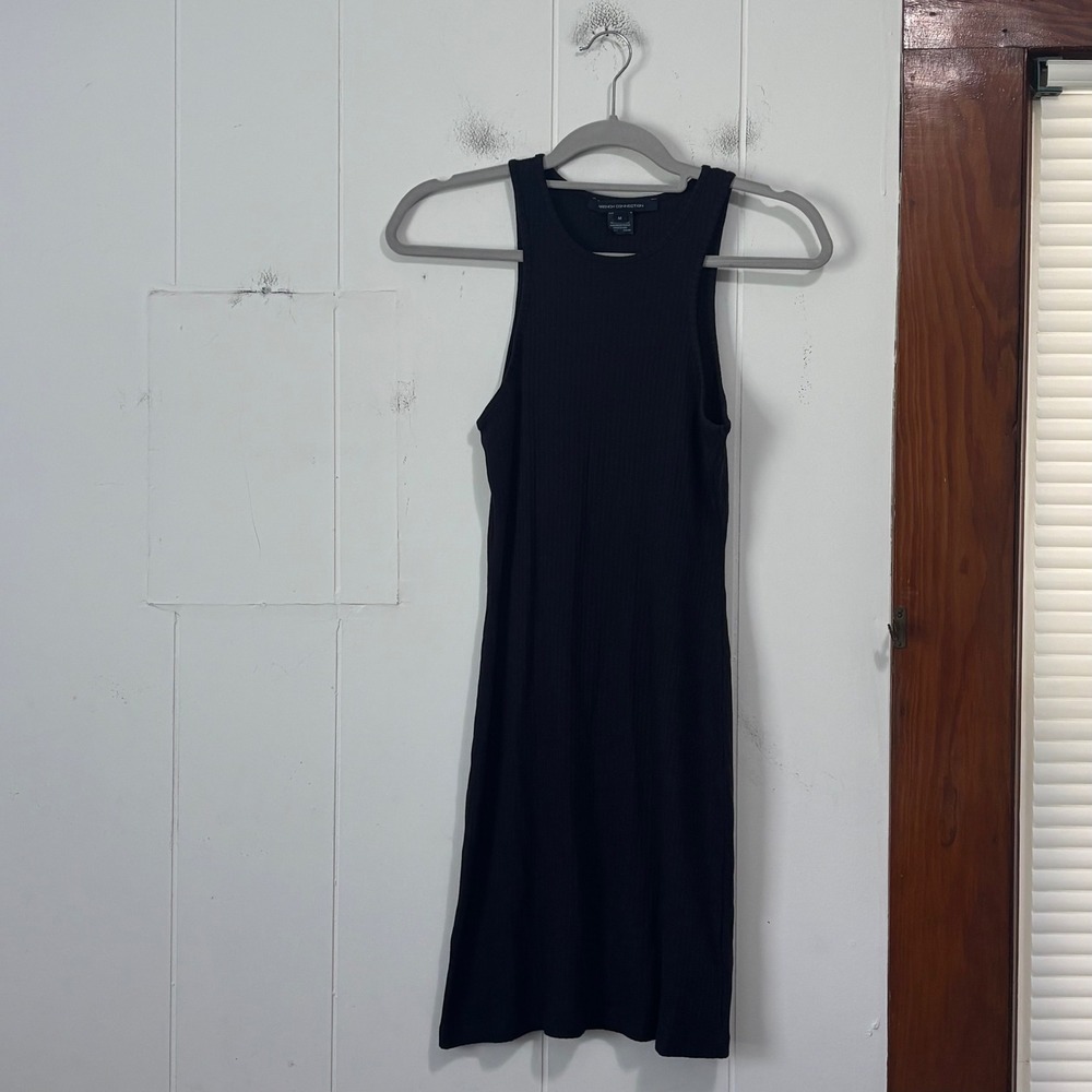 French Connection Womens Navy Blue Ribbed Racerback Mini Dress Size M